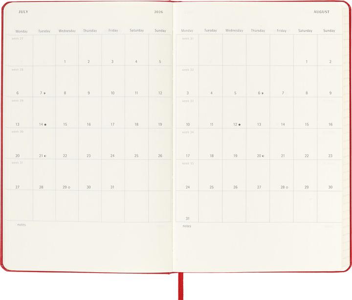 Image du produit Moleskine Agenda scolaire Hard Cover Weekly Notebook (13 x 21 cm, Anglais)