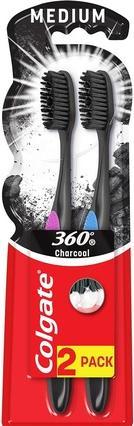 Colgate 360 Black Medium Zahnbürste - 2er-Pack (2 x)