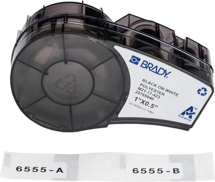 Image du produit Brady M210 et M211 Étiquettes en polyester blanches brillantes pour l'identification de pièces et de