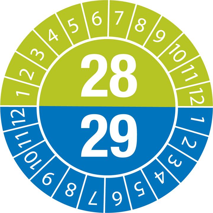 Actual product image Brady Inspection stickers 28/29 diameter 35 B-7541