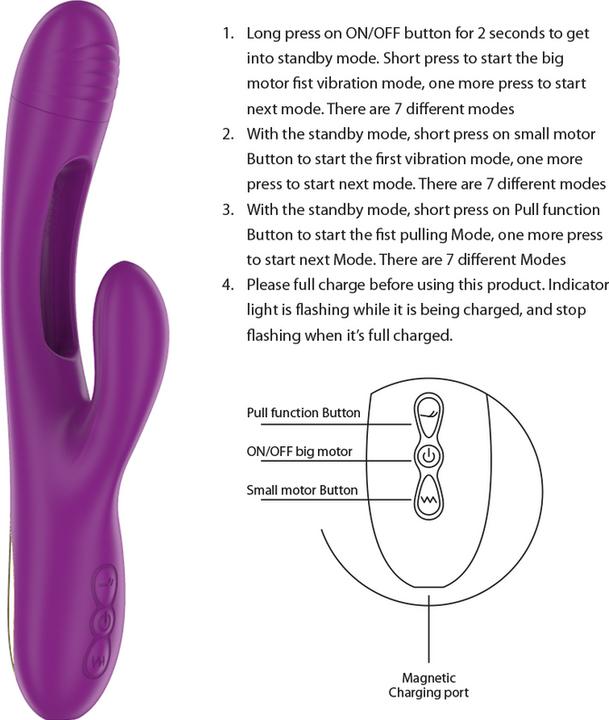 Immagine prodotto Intense Apolo Vibratore Multifunzione Ricaricabile A 7 Vibrazioni Con Lingua Vibrante Viola
