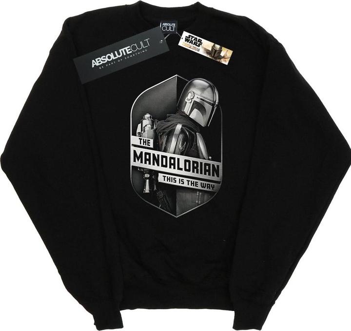 Actual product image Star Wars Mens The Mandalorian This Way Mando Shield Sweatshirt (S)