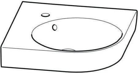Actual product image Geberit Corner washbasin RENOVA COMPACT side basin 50cm m HL with overflow white (500 mm, 500 mm)