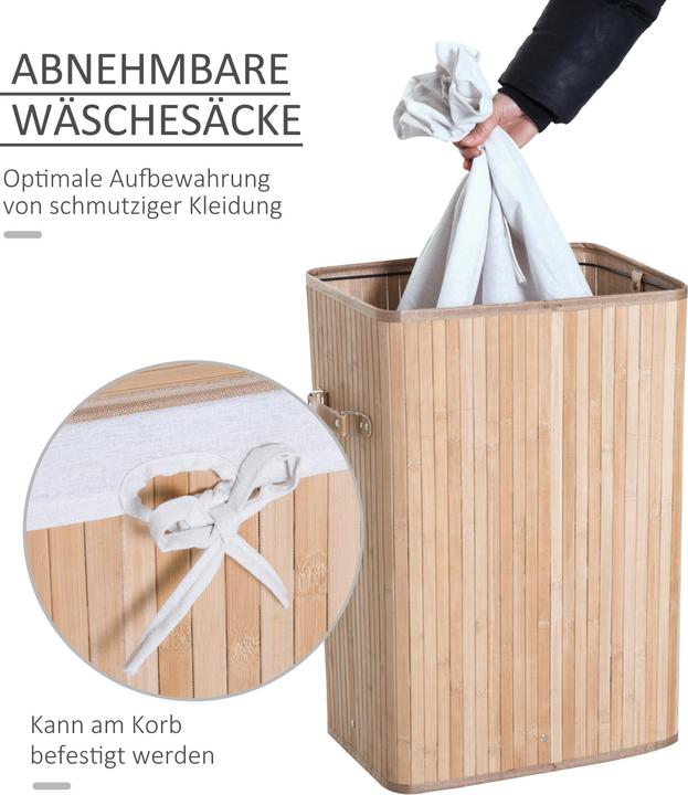 Actual product image Homcom Laundry basket with 2 handles (72 l)