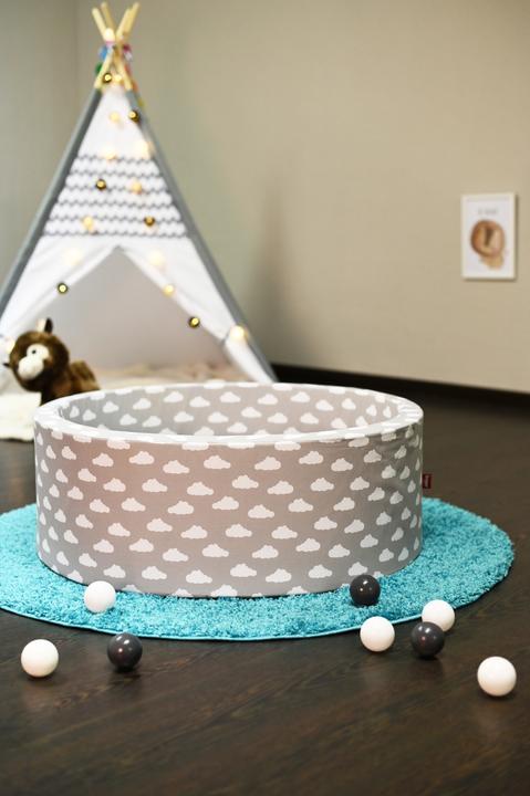Image du produit Knorrtoys Bällebad soft - "Grey white clouds" - 300 balls grey/creme (ca. 6cm Durchmesser)