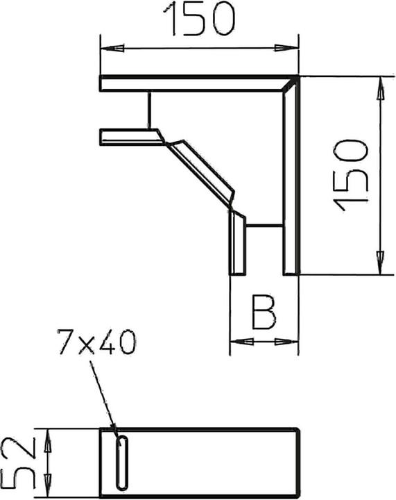 Immagine prodotto OBO Bettermann OBO LTS B DD curva a 90 gradi 50x50mm per il binario di supporto degli apparecchi di illuminazione