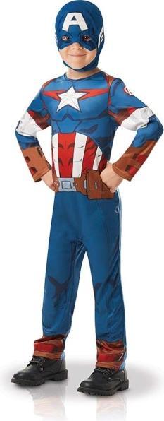 Produktbild Rubies Kostüm Captain America 116cm 5-6 Jahre mit Stoff Maske (M)