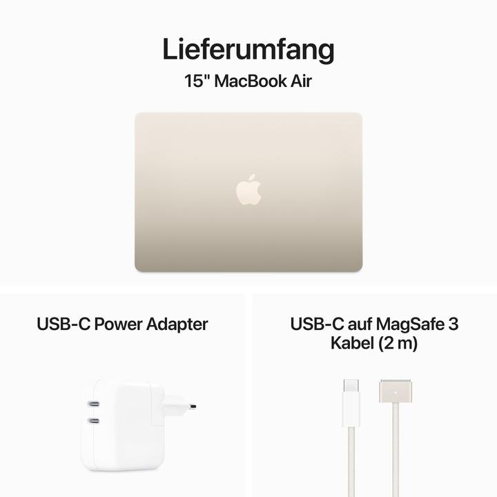 Produktbild Apple MacBook Air – 2024 (15", M3, 16 GB, 256 GB, CH)