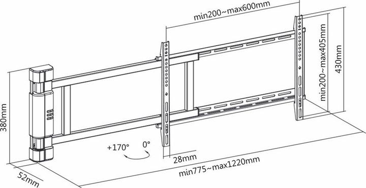 Actual product image Multibrackets Wandhalter motorisiert (Wall, 75", 50 kg)