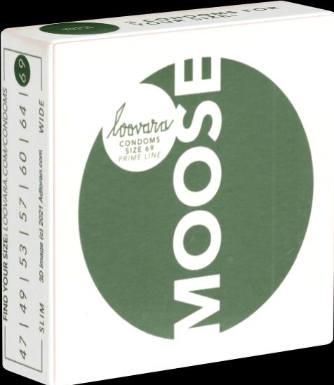 Loovara 69 "Moose" 3 preservativi personalizzati e resistenti in lattice equo e solidale (3 pz.)