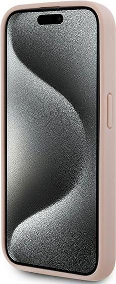 Actual product image Karl Lagerfeld KLHMP15XPKHPORPP iPhone 15 Pro Max 6.7" hardcase różowy/pink Leather Monogram Metal L (Apple iPhone 15 Pro Max)