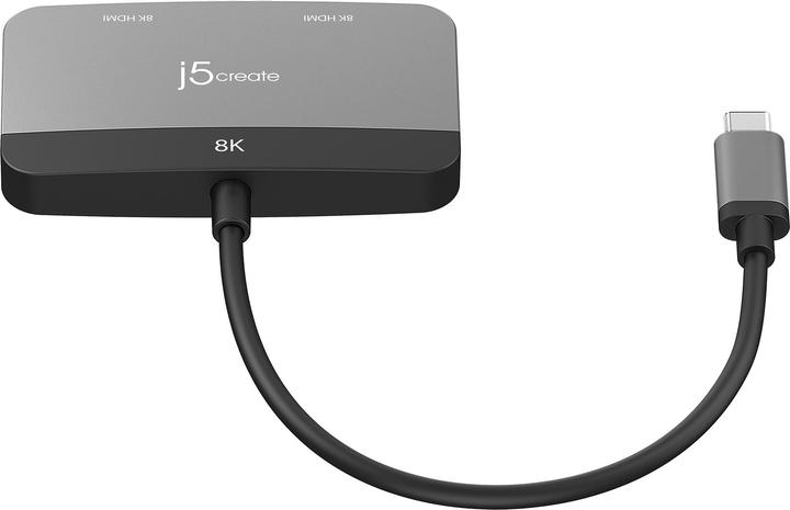 Productafbeelding j5Create JCA465-N Adapter voor 8K beeldscherm met USB-C® en dubbele HDMI™. (USB Type-C, 20 cm)