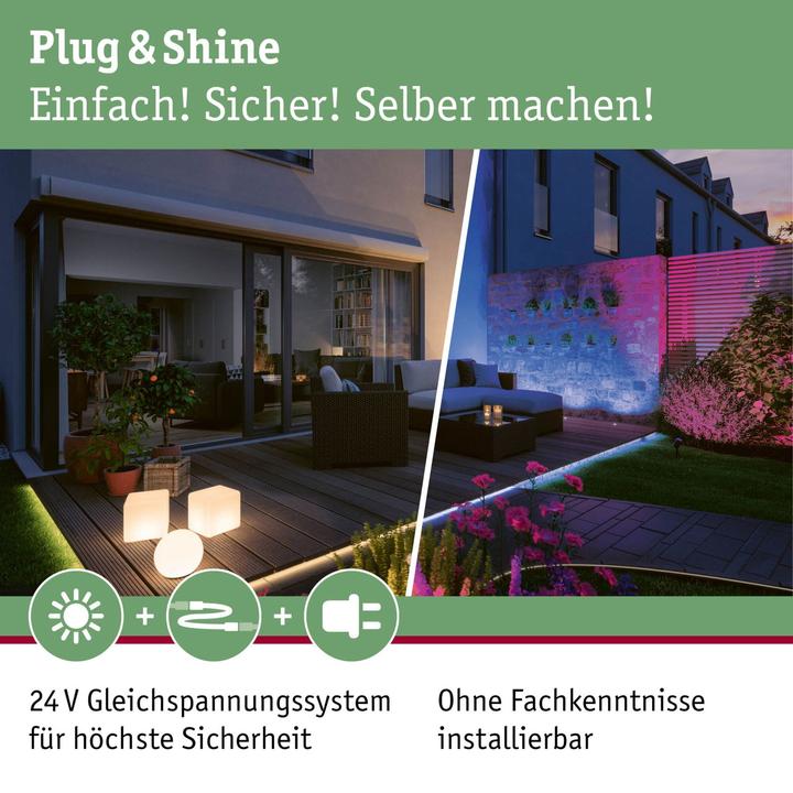 Actual product image Paulmann Plug & Shine starter set 3x LED spotlight with ground spike IP65 3x 3W 3x 150 lm 3000 K warm white (300 lm, IP65)