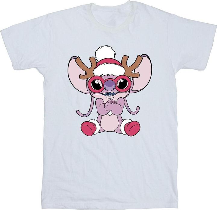 Actual product image Disney Mens Lilo & Stitch Angel Reindeer T-Shirt (XXL)