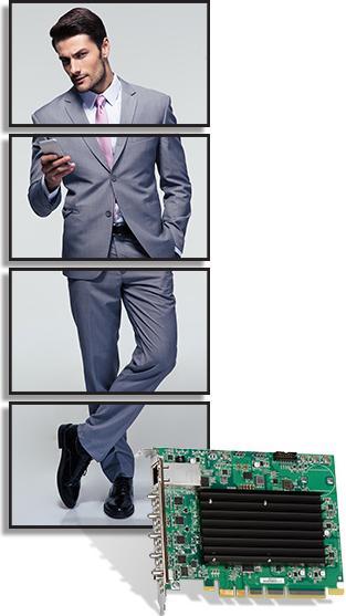 Actual product image Matrox QuadHead2Go Q155 4K standalone PCIe card 1 x HDMI input, 4 x HDMI outputs and 1 x RJ45