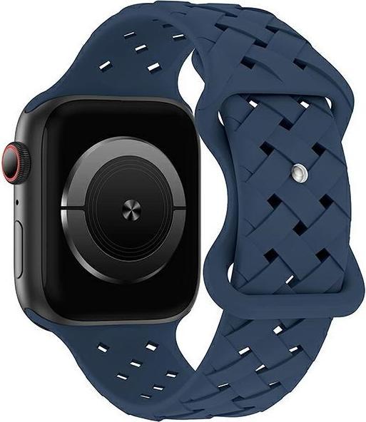 Actual product image Beline pasek Apple Watch Silicone Woven 42/44/45/49mm niebieski /deep blue box (Silicone)