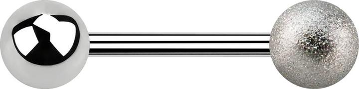 Image du produit Star Piercing Barbell argenté avec boule et boule mouchetée (sans laiton, Acier chirurgical 316L)