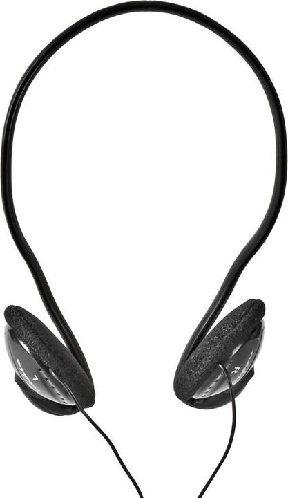 Nedis On-ear headphones with cable 3.5 mm cable length: 2.10 m Black 2.10 m Black, One Size (Cable)