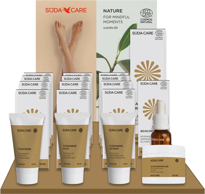 Actual product image Süda Care NATURE Thekenaufsteller Befüllt mit 19 Artikeln (Foot bath)