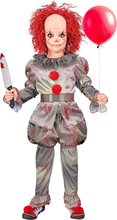 Image du produit Widmann chemise de clown tueur, pantalon, short, ceinture, surchaussures Costume enfant (140)