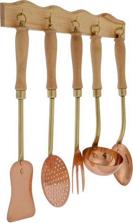 Image du produit Ich-zapfe Set de cuisine, set d'ustensiles de cuisine - Avec support en bois