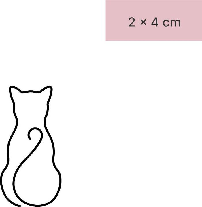 Actual product image minink Temporary tattoo - Cat back view
