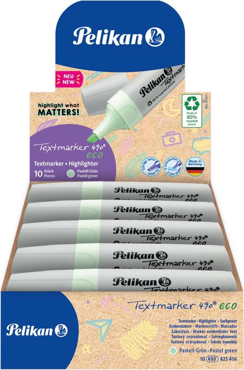 Actual product image Pelikan Highlighter 490 eco 10 pieces in FS pastel green (Green, 10 x)