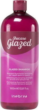 Inebrya Shecare Glazed Illuminating Shampoo für stumpfes und mattes Haar 1000ml (1000 ml, Flüssiges Shampoo)