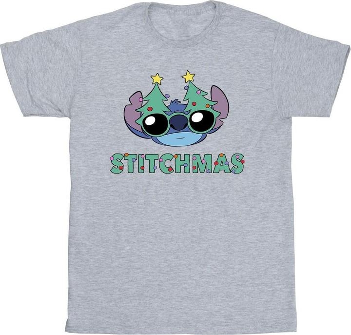 Actual product image Disney Mens Lilo & Stitch Stitchmas Glasses T-Shirt (S)
