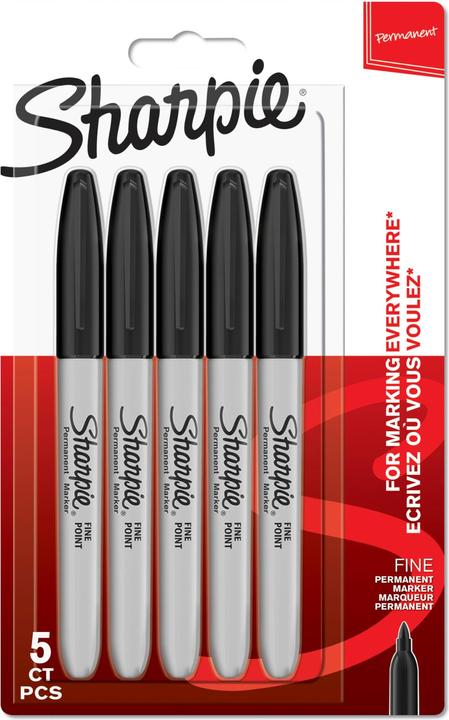 Actual product image Sharpie Marker bullet tip F (Black, 5 x)