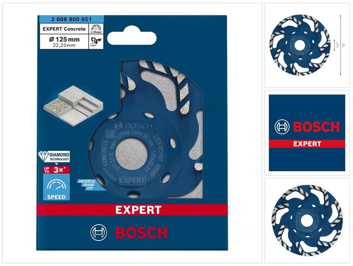 Produktbild Bosch Professional Zubehör EXPERT Concrete Diamanttopfscheibe, 125 x 22,23 x 4,5 mm