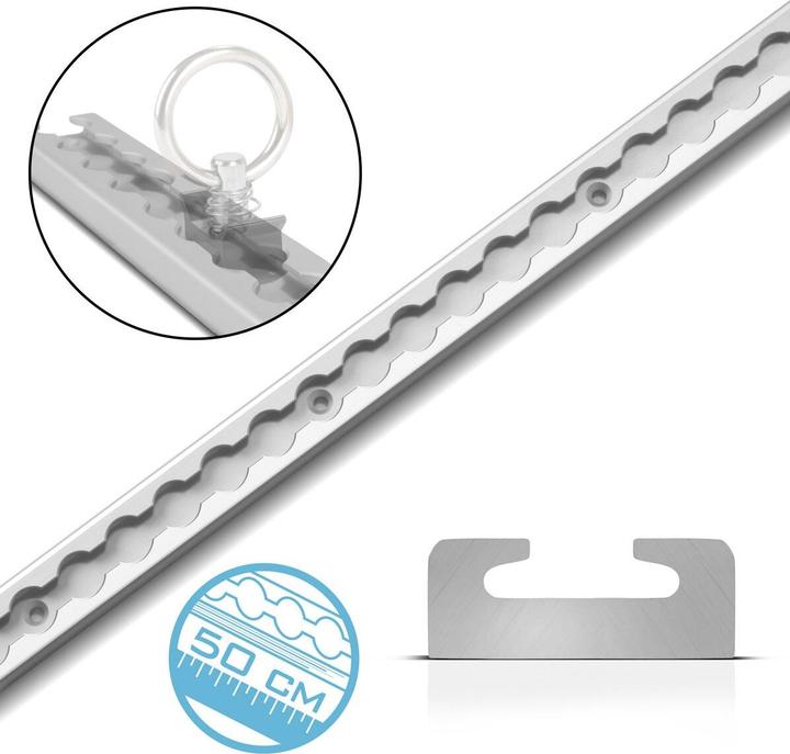 Image du produit Stahlwerk Jeu de 2 rails d'arrimage avec anneaux d'arrimage 50 cm Rails Airlin en aluminium