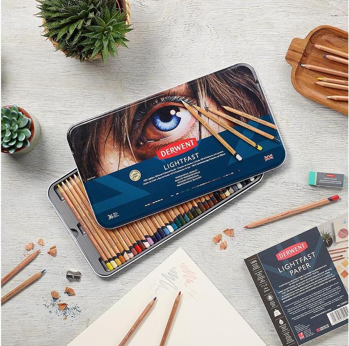Image du produit Derwent Crayons de couleur Lightfast, 4 mm, multicolore, 36 pièces (Multicolore, 36 x)