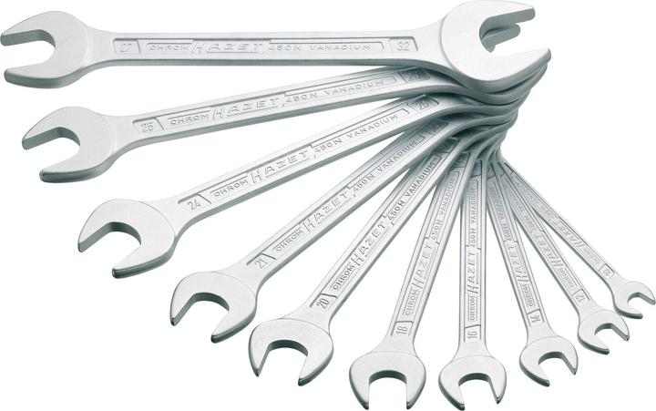 HAZET Double open-end wrench set 450N/10 ∙ Outside hexagon profile ∙ 6 x 7 - 27 x 32 ∙ Number of to…