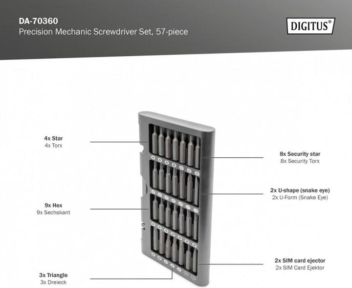 Actual product image Digitus Precision Mechanic Screwdriver Set, 57-piece