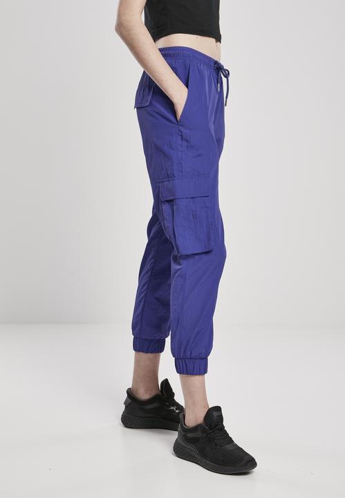 Actual product image Urban Classics Ladies High Waist Crinkle Nylon Cargo Pants (XS)