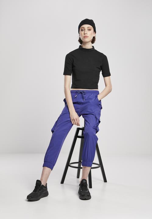 Actual product image Urban Classics Ladies High Waist Crinkle Nylon Cargo Pants (XS)