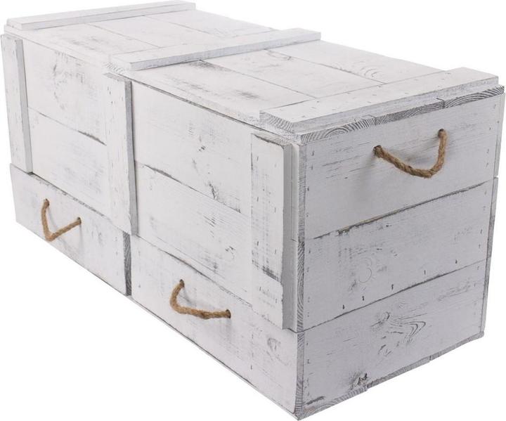 Image du produit Holz Zollhaus Coffre Vintage Shabby blanc, 85 x 42 cm (42 x 85 x 12 cm, 137.51 l)