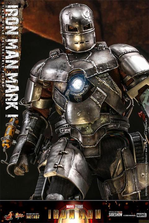 Actual product image Hot Toys Iron Man figurine Movie Masterpiece 1/6 Iron Man Mark I 30 cm
