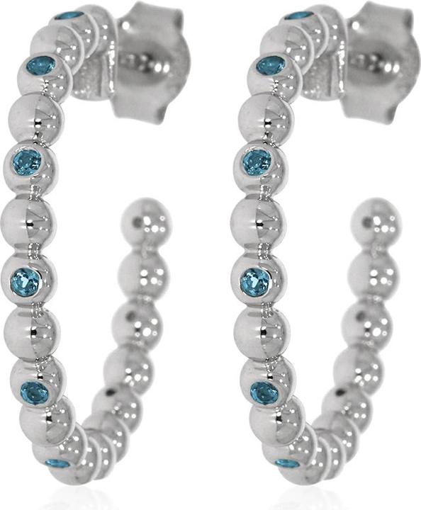 Image du produit Xen Boucles d'oreilles avec topaze bleue de Londres env. 0,40 ct. rhodiée (Argent sterling 925)