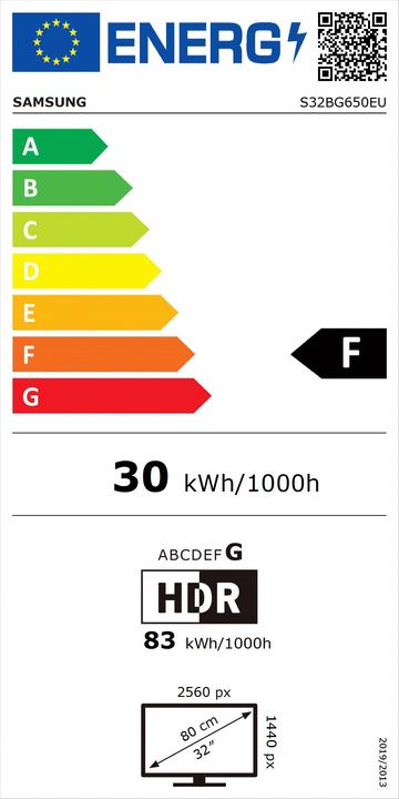 Energie-Label Samsung Odyssey G6 - G65B (2560 x 1440 Pixel, 32")