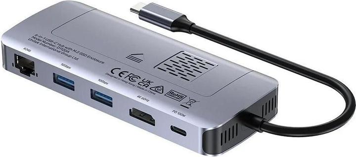 Actual product image Unitek AKTYWNY HUB USB-C 10GBPS M.2 HDMI PD 100W (USB-C, 5 Ports)