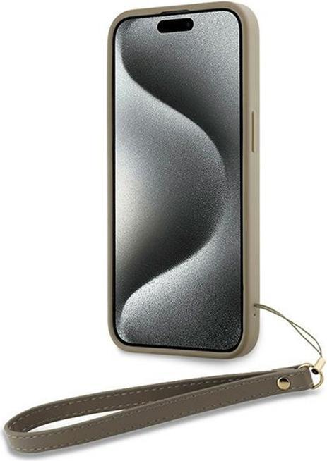 Actual product image DKNY DKHCP15SPBSWSE iPhone 15 / 14 / 13 6.1" beżowy/beige hardcase Wrist Strap Stock Logo (Apple iPhone 14, Apple iPhone 15, Apple iPhone 13)