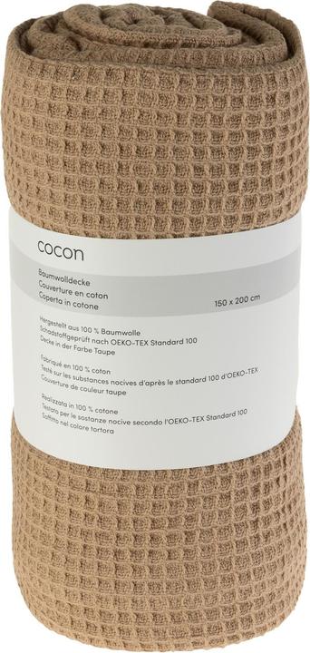 Image du produit Cocon Couverture en coton 150 x 200 cm, taupe (150 x 200 cm)