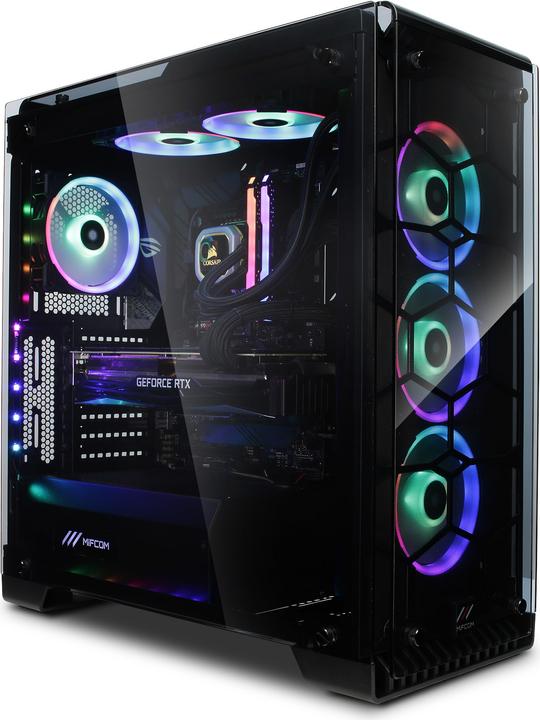 Produktbild Mifcom Spectrum RTX2080Ti Core i9 Ultimate (Intel Core i9-9900K, 32 GB, 1000 GB, GeForce RTX 2080 Ti)