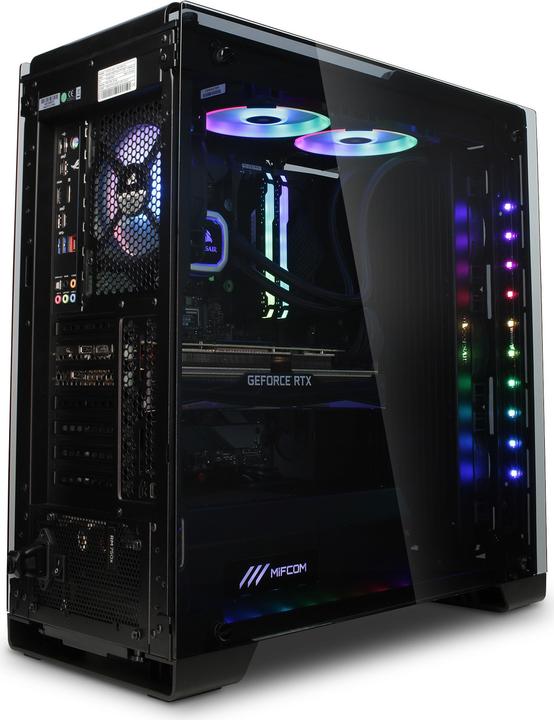 Produktbild Mifcom Spectrum RTX2080Ti Core i9 Ultimate (Intel Core i9-9900K, 32 GB, 1000 GB, GeForce RTX 2080 Ti)