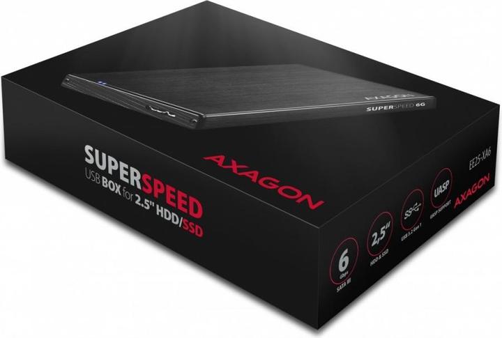 Actual product image Axagon EE25-XA6 - HDD / SSD Enclosure - 2.5 Inch - SATA - Serial ATA II - Serial ATA III (2.5")