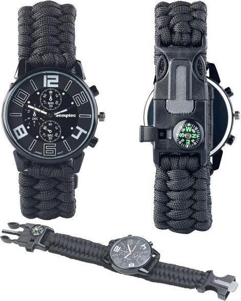 Produktbild Semptec 5-in-1-Überlebensuhr mit Armband aus Para-Seil