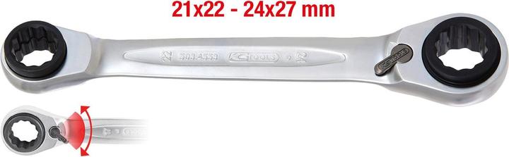 Produktbild KS Tools 4 in 1 GEARplus Doppel-Ratschenringschlüssel (24 mm)