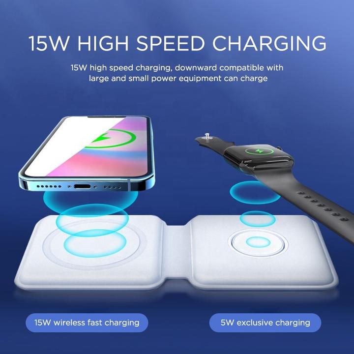 Immagine prodotto PhoneLook Caricatore wireless pieghevole da 15W 3 in 1 per iPhone, AirPods e Apple Watch (15 W)